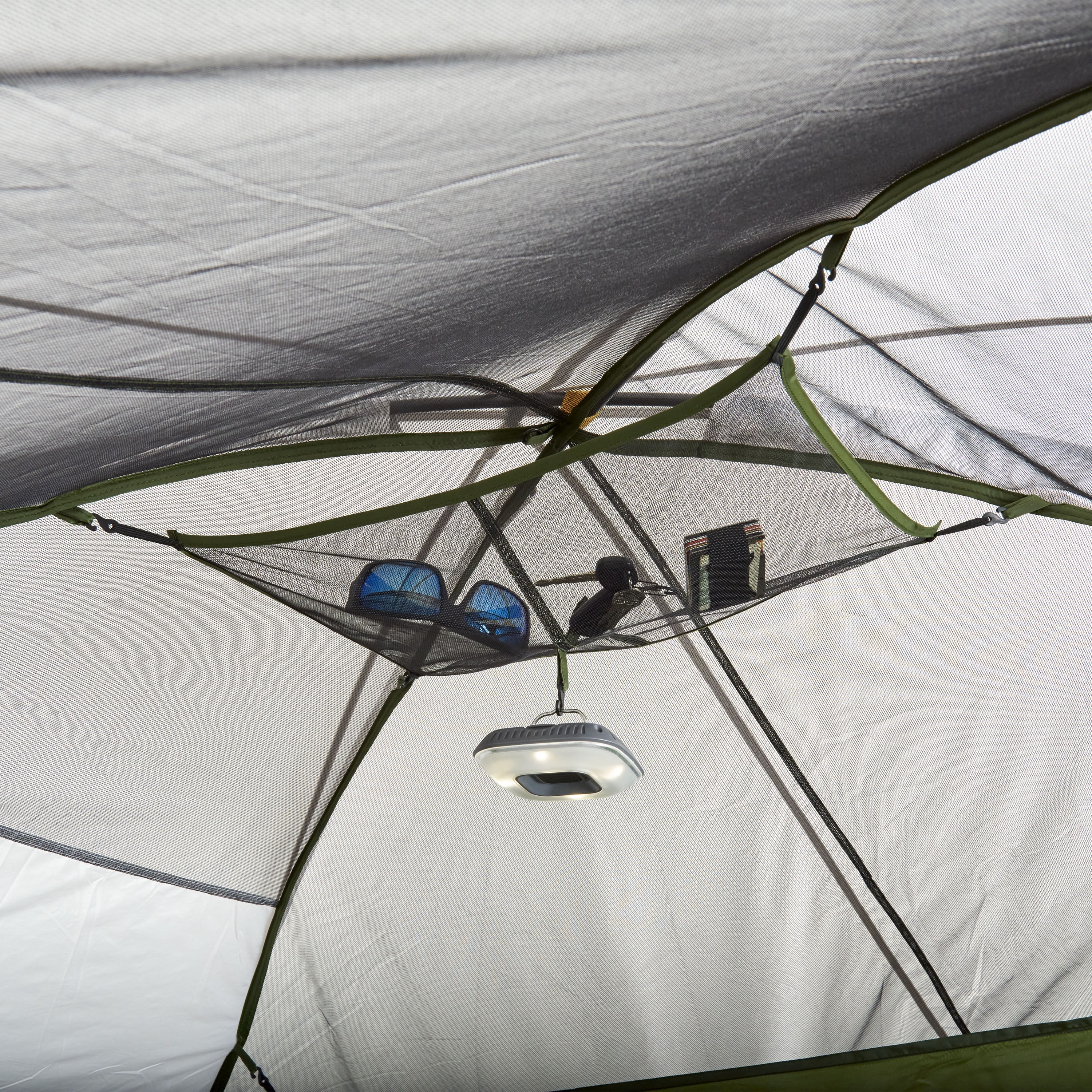 Slumberjack Riverbend 10-Person, 3-Room, Hybrid Dome Tent, Off-White / Green, with Full Fly, Weight 26 Lbs. 6 oz.