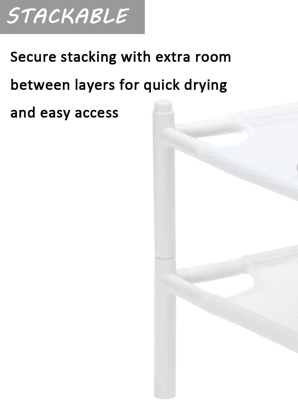 STORAGE MANIAC Sweater Drying Rack, Mesh Clothes Drying Rack, Stackable Laundry Drying Rack, Lay Flat Dryer for Delicates