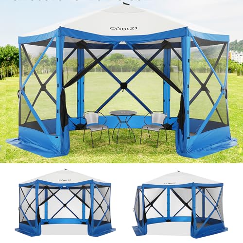 COBIZI 12x12ft Pop up Gazebo Screen Tent Screen House for Camping, Camping Outdoor Screened Gazebo, Canopy Tent