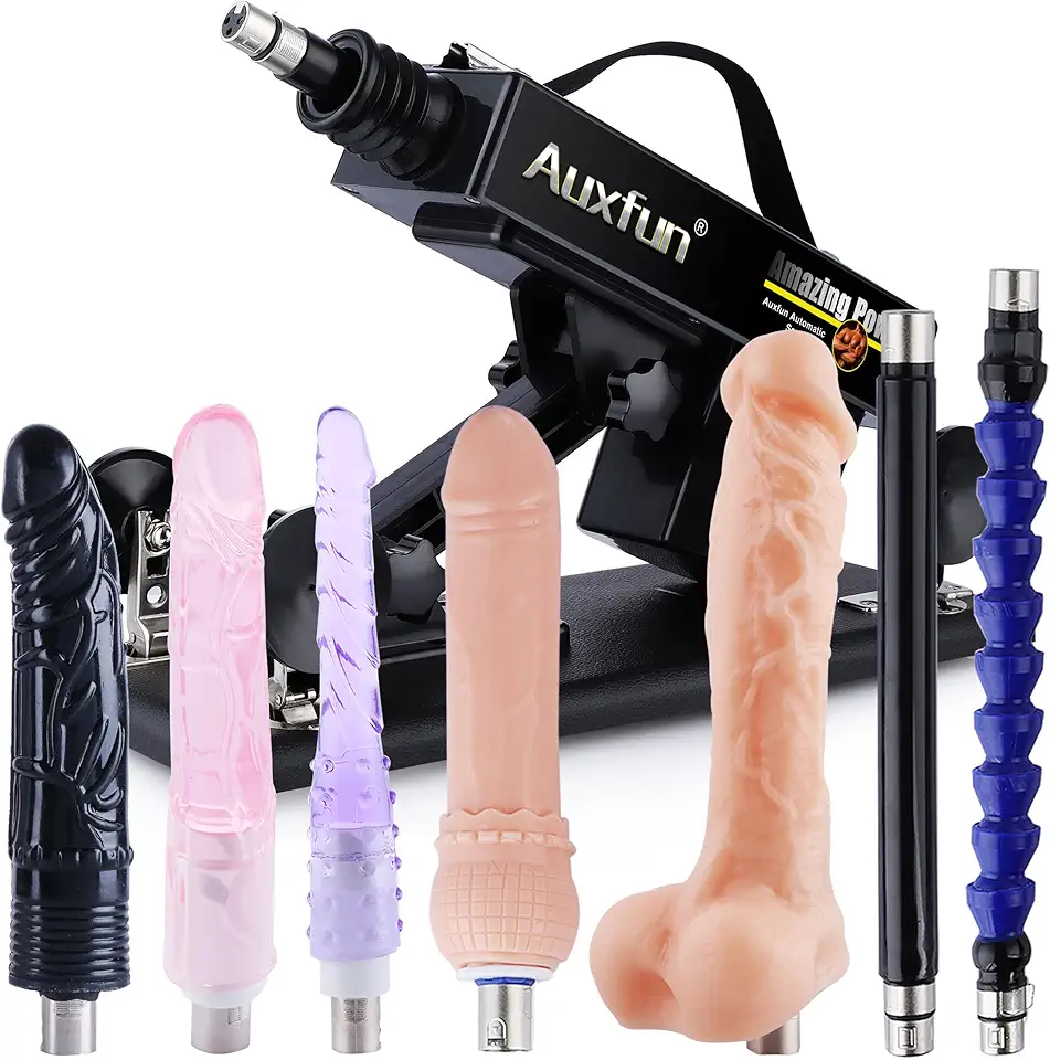 AUXFUN Sex Machine Realistic Dildo Thrusting Dildo consolador Sex Toy for Men, Adult Sex Toys & Games with 7 Attachments for Beginners and Couples