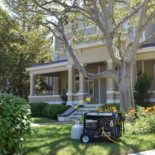 DuroMax XP12000EH 12,000-Watt Dual Fuel Portable Generator – Gas & Propane, Electric Start, Whole Home Backup Power, Transfer Switch Ready