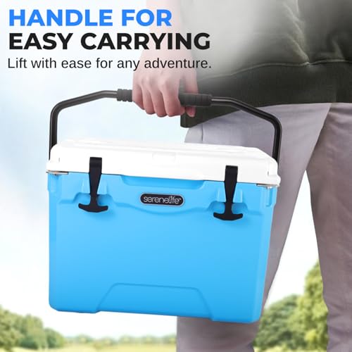 SereneLife Ultra-Tough 45 Quart Rotomolded Cooler Box with Wheels, Holds Upto 56 Cans, Keeps Ice Up to 5 Days