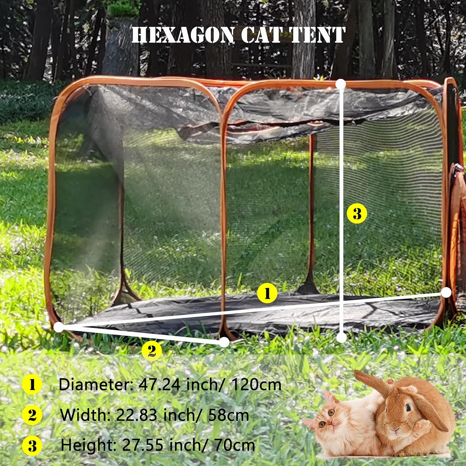 Outdoor Cat Enclosures, 6-in-1 Outdoor Cat Tent with Cat Tunnel DIY in Multiple Ways