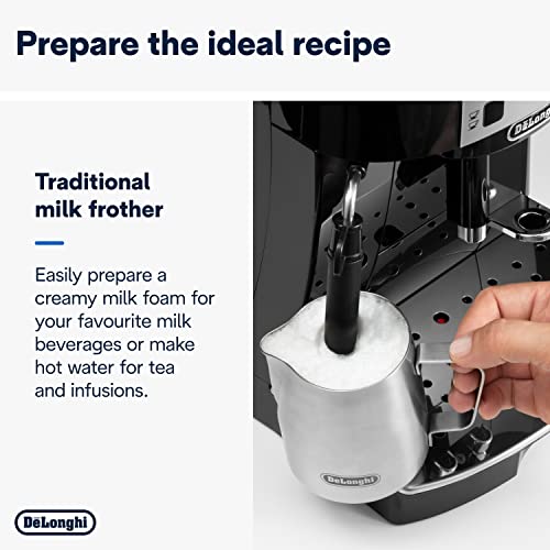 De'Longhi Magnifica S ECAM22.110.B, Coffee Maker with with Milk Frother, Automatic Espresso Machine with 2 Hot Coffee Drinks Recipes