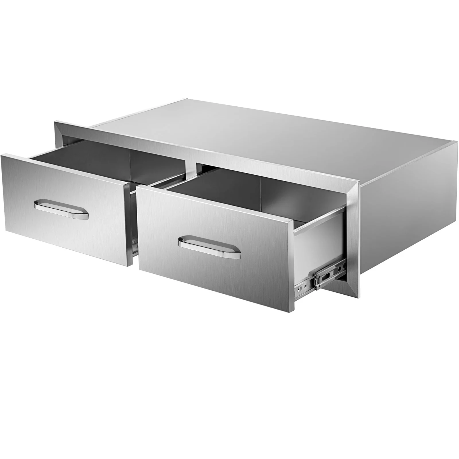 VEVOR Outdoor Kitchen Drawers 30"Wx10"Hx20"D, Horizontal Double Access BBQ Drawers with Stainless Steel Handle