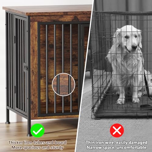 EasyCom 39.96" XL Wooden Large Dog Crate Furniture for Medium and Large Breed