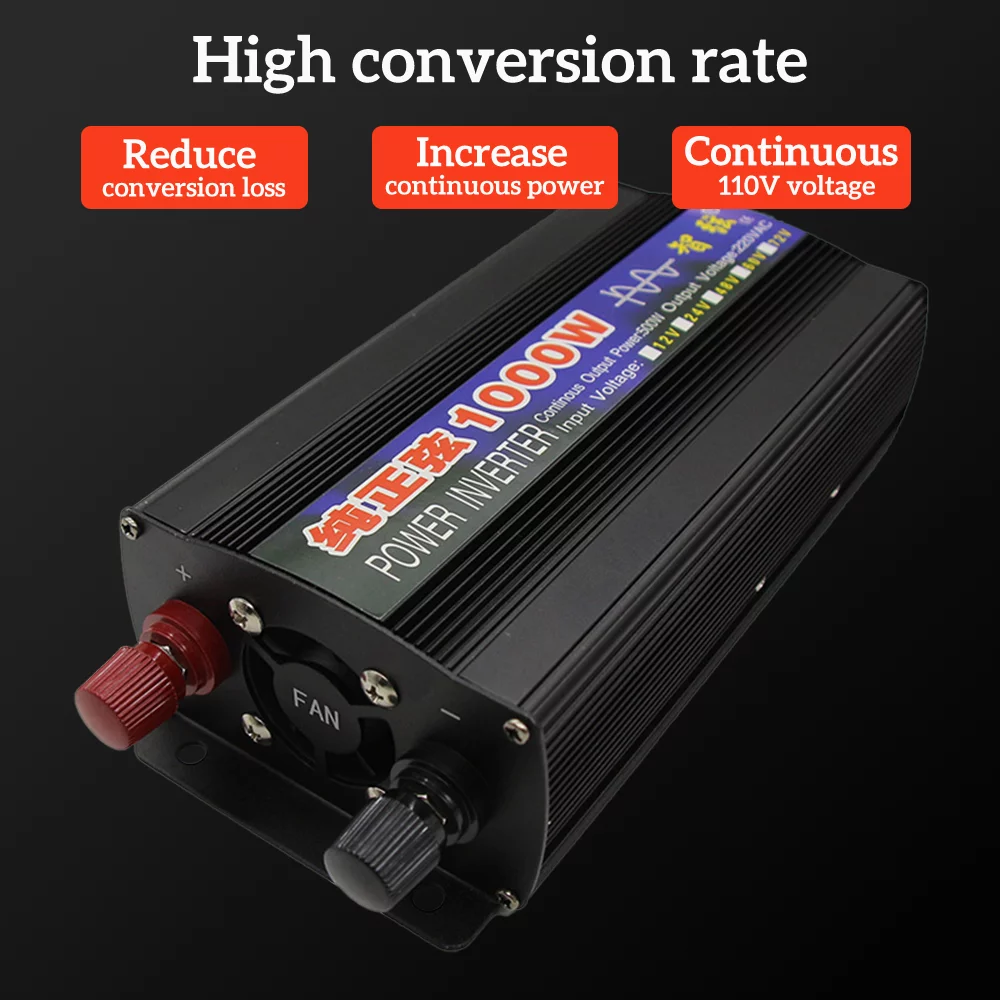 MDHAND 2000 Watts Pure Sine Wave Power Inverter DC 12V to AC 110V Car Converter Charger Adapter USB with LED Display for Car RV Boat Solar Power