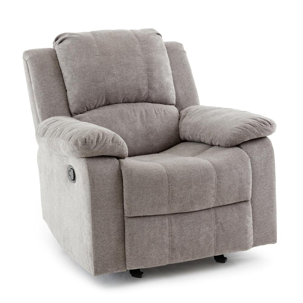 Comfort Pointe Troy Ash Grey Microfiber Glider Rocker Recliner