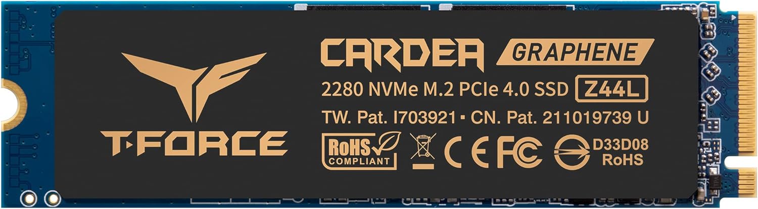 TEAMGROUP T-Force CARDEA Zero Z440 1TB DRAM SLC Cache, 3D TLC NAND, NVMe PCIe Gen4 M.2 2280 Gaming SSD Read/Write 5,000/4