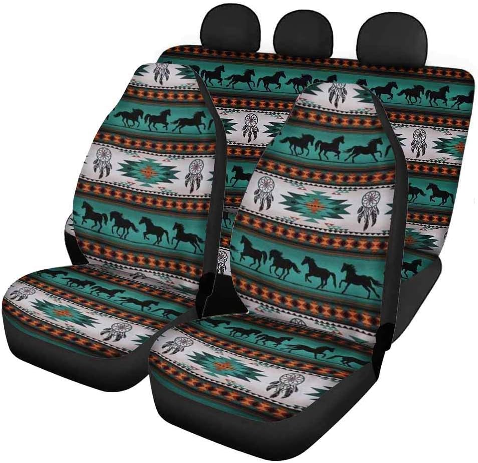 SEANATIVE Stretchy Car Seat Cover Camo Forest Deer Universal Car Interior Seat Cover Machine Washable Anti-Slip Front and Rear Bench Back Seat Cover