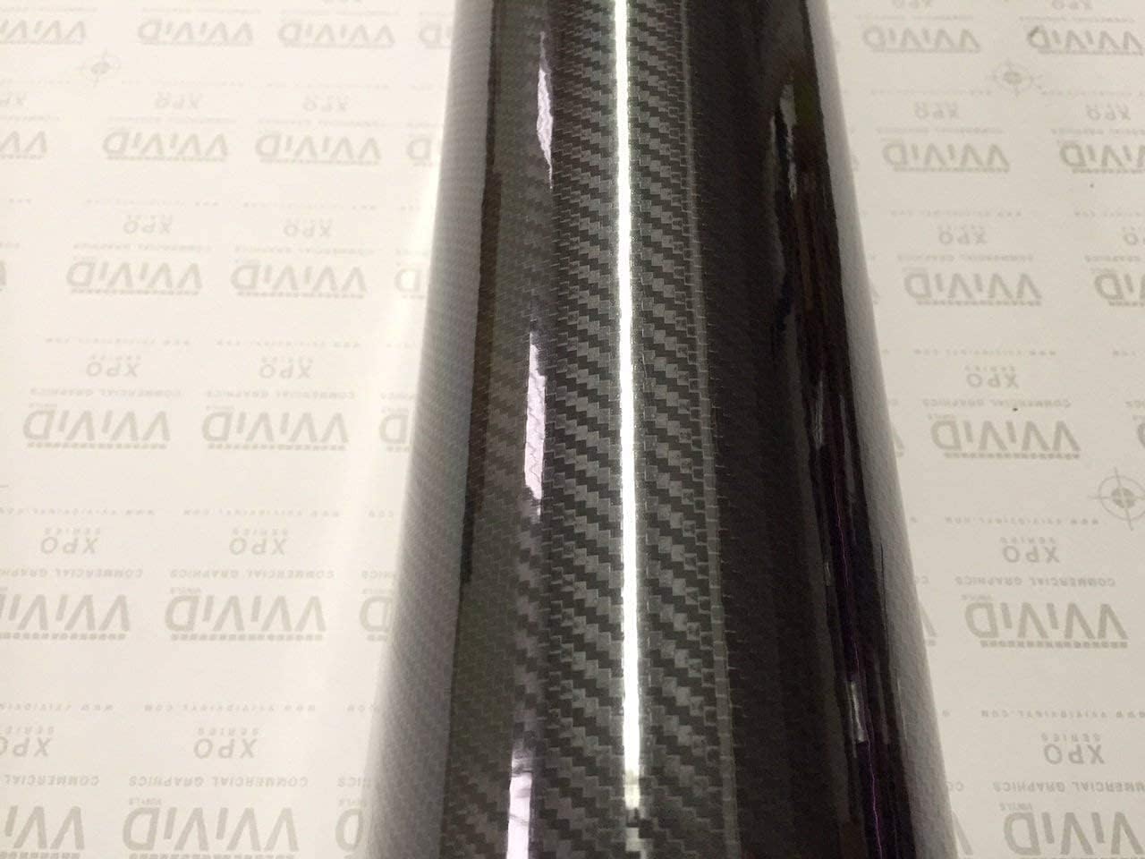 VVIVID Epoxy High Gloss Black Carbon Fibre Vinyl Automotive Wrap Film DIY Easy to Install No Mess (4ft x 5ft)