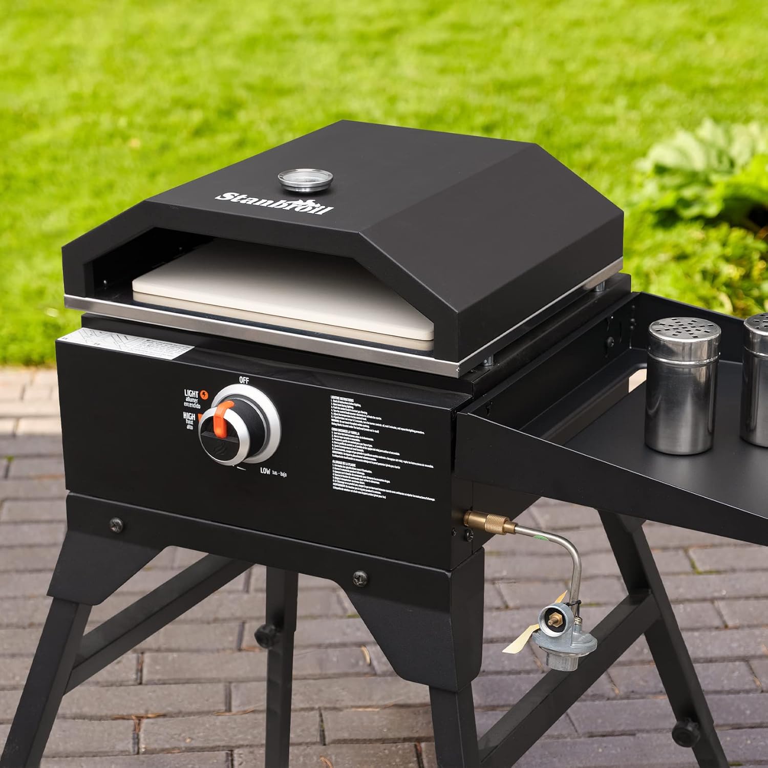 Stanbroil Outdoor Pizza Oven for Blackstone 17" or 22" Tabletop Griddles, Portable Pizza Maker with 13" Pizza Stone and Temperature Gauge