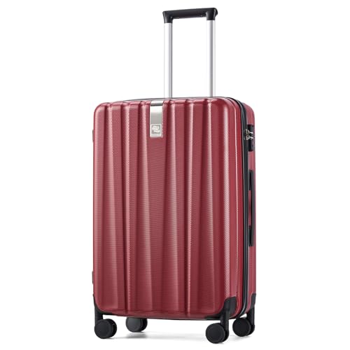 Hanke 29 Inch Luggage Suitcases With Spinner Wheels Lightweight PC hardside Rolling Suitcase With Travel Lock, Checked-Large 29-Inch(Blackish Green)