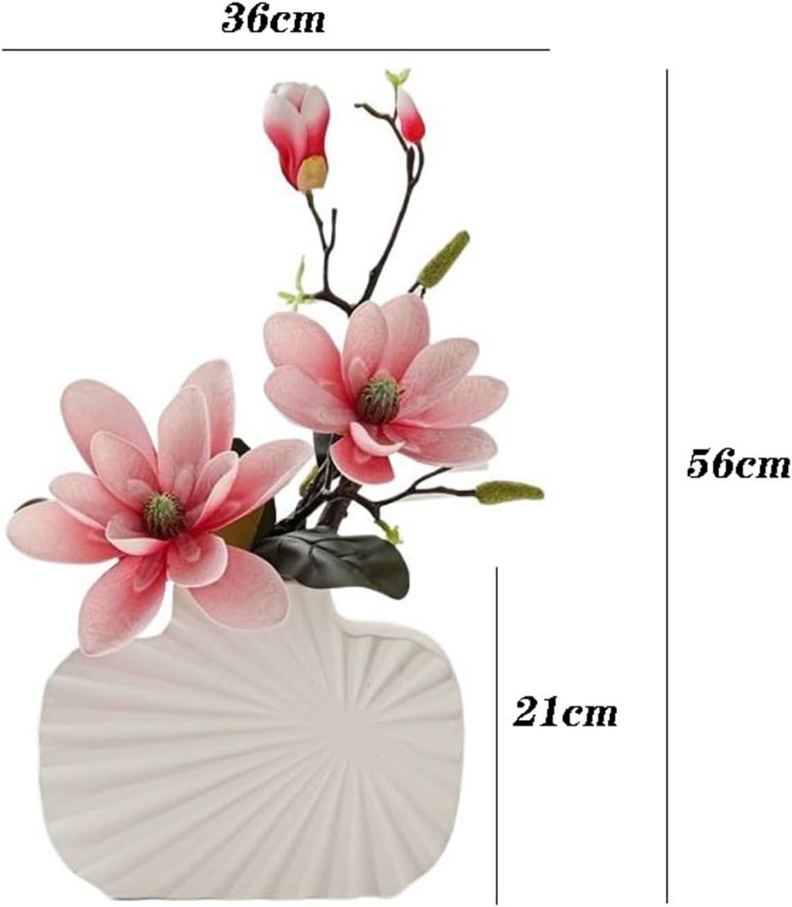 Artificial Flower, Modern Simple Magnolia Fake Flower Arrangement Living Room Simulation Bouquet Vase Flower Arrangement Hotel Decorations