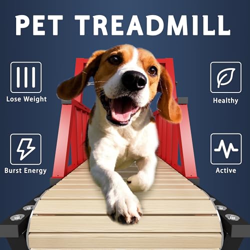 Dog Treadmill for Medium/Large Dogs with Handbrake, Non-Electric Slatmill Machine for Dogs Exercise, Indoor Dog Running Machine