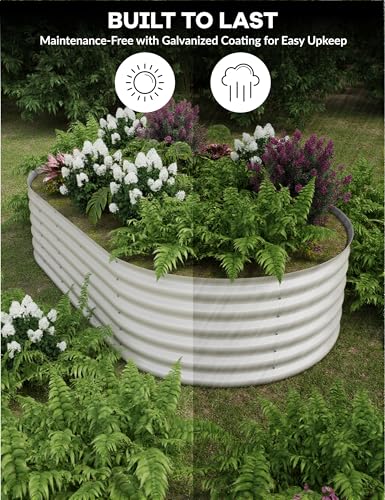 10x4x1.5ft Raised Garden Bed,Galvanized Raised Planter Boxes Outdoor with Easy Assembly, Large Garden Bed for Vegetables, Fruits, Flower