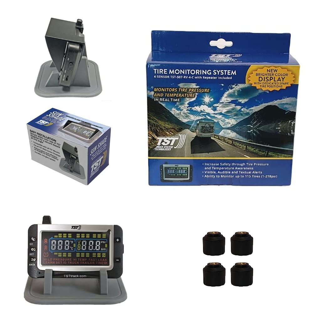 Truck System Technologies - TST 507 RV TPMS with Color Display - Tire Pressure Monitoring System for RVs, Campers & Trailers - Cap Sensor Kit