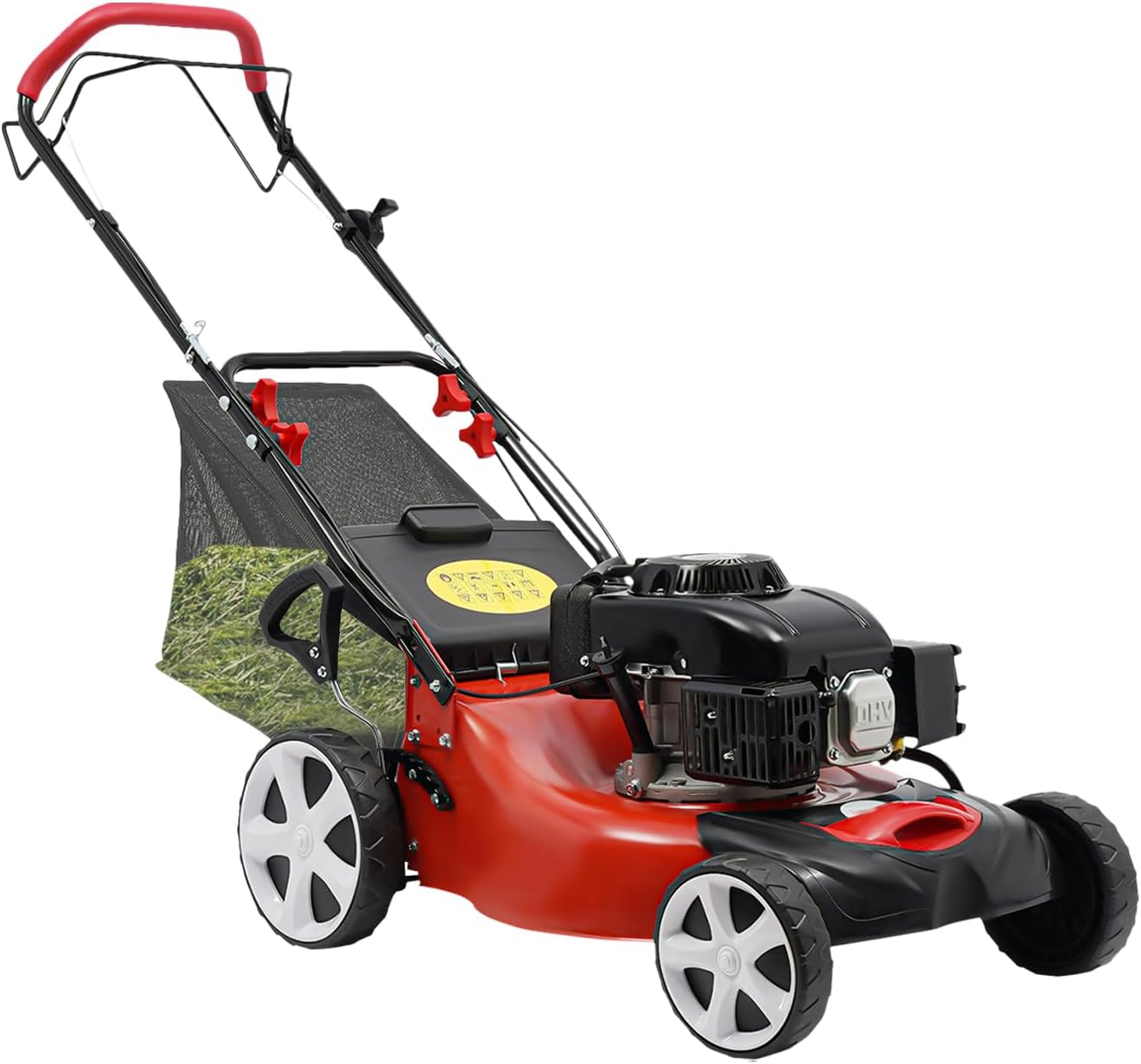 Lawn Mower Gas Lawn Mower Self Propelled 20-inch & 140cc 4-Stroke Engine Self-Propelled Gas Powered Lawn Mower w/Bagger Gas Mower