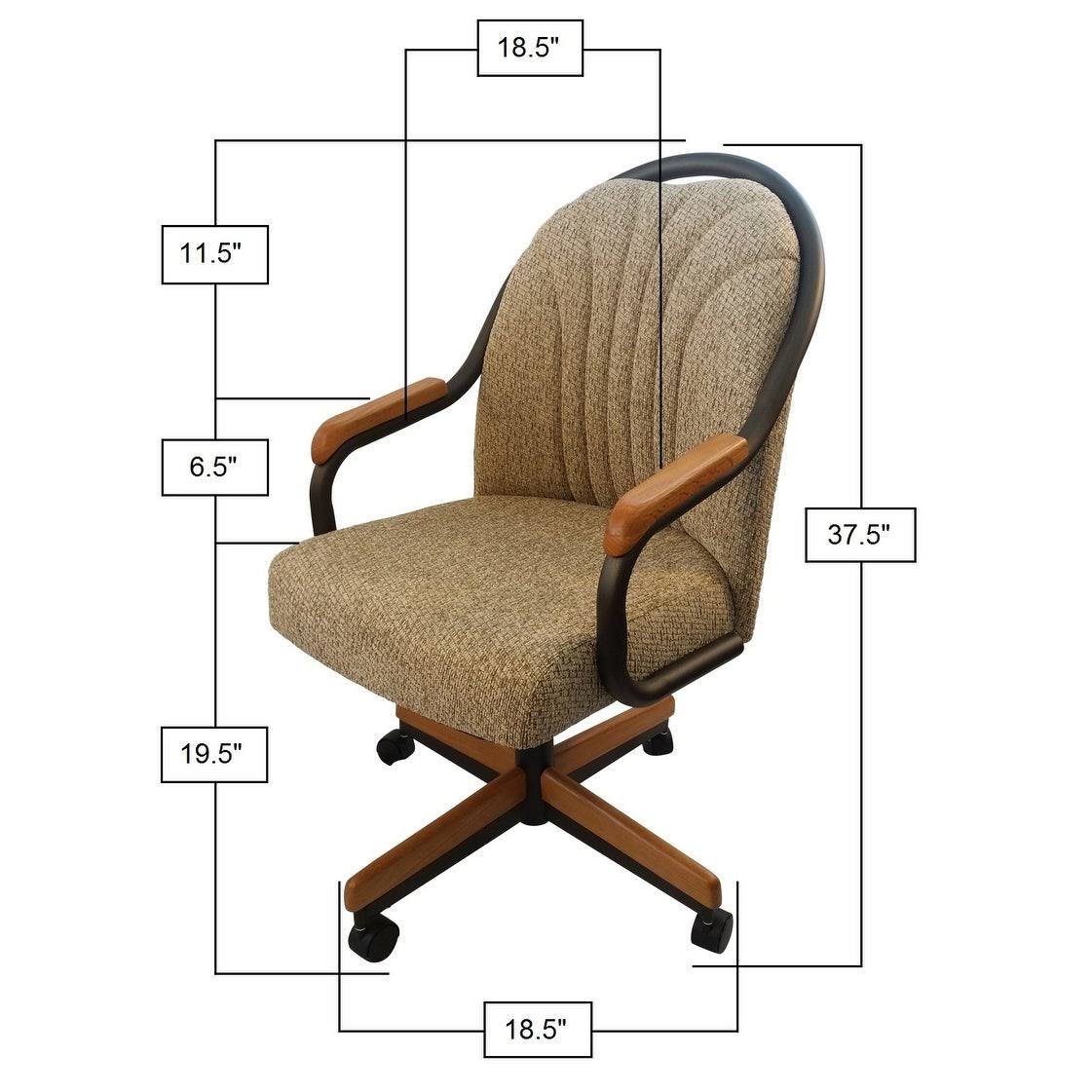 Caster Chair Company Bently Swivel Tilt Caster Arm Chair in Wheat Tweed Fabric