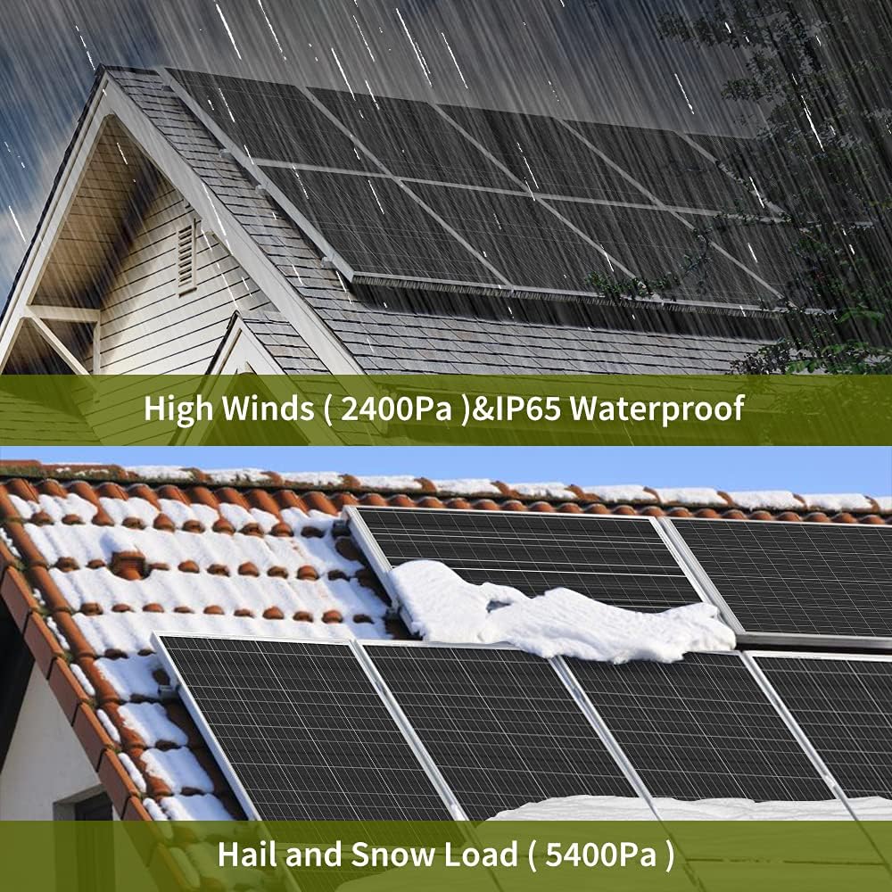 HQST 100 Watt 12 Volt Polycrystalline Solar Panel with Solar Connectors High Efficiency Module PV Power for Battery Charging Boat, Caravan