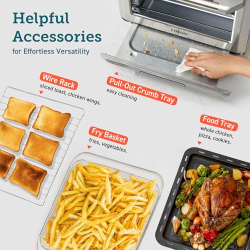 COSORI Smart 12-in-1 Air Fryer Toaster Oven Combo, Airfryer Convection Oven Countertop, Bake, Roast, Reheat, Broiler, Dehydrate