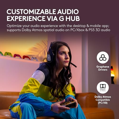 Logitech G Astro A50 Omni-Platform Wireless Gaming Headset + Base Station for PS5, Xbox, PC: PLAYSYNC Audio Switcher,