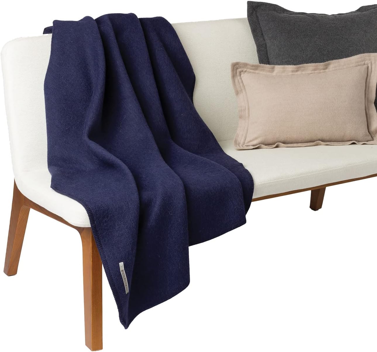 Glamper Alpaca Blanket by Alicia Adams Alpaca | Throws for Couch, Bed or Armchair Winter Blanket |51 x 71 in. White
