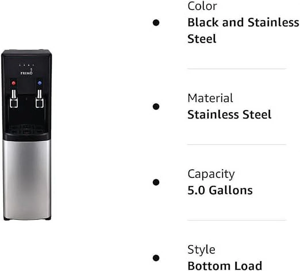 Primo Stainless Steel Bottom-loading Cold and Hot Water Dispenser/Cooler