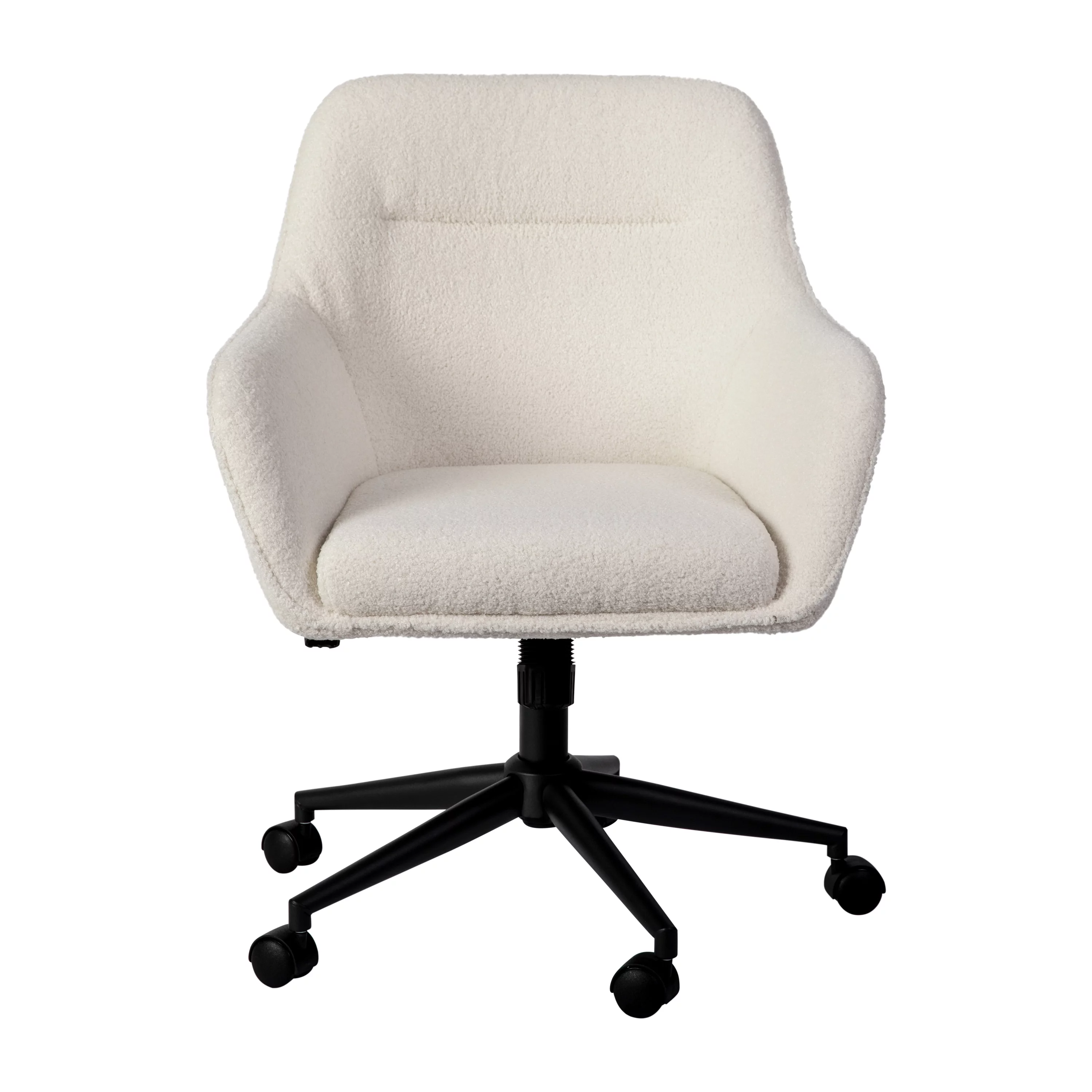 Martha Stewart Rayna Upholstered Office Chair in White/Oil Rubbed Bronze