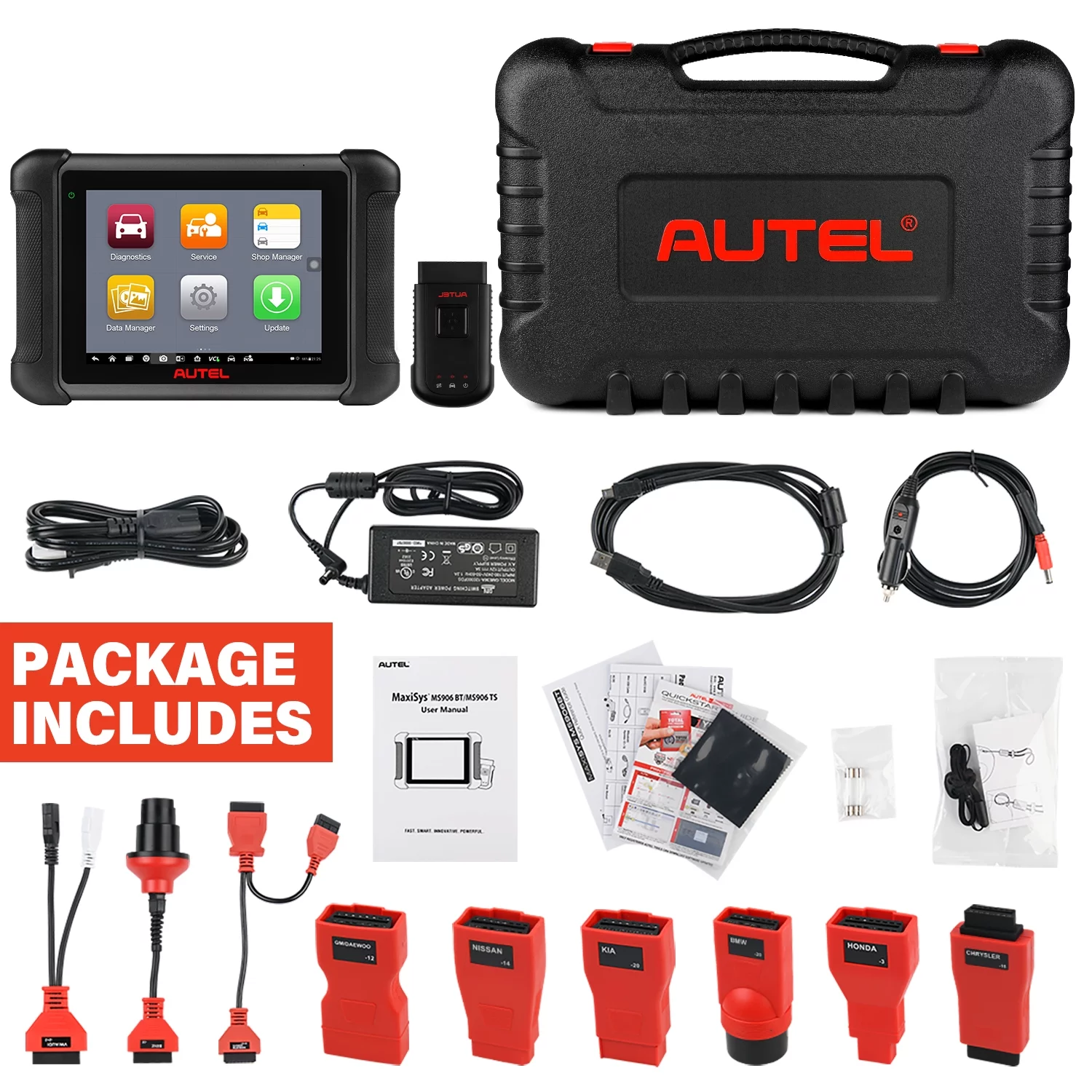Autel Scanner MaxiSys MS906BT Auto Diagnostic Scan Tool, ECU Coding, Bi-Directional, Upgraded of MS906/ MK906BT