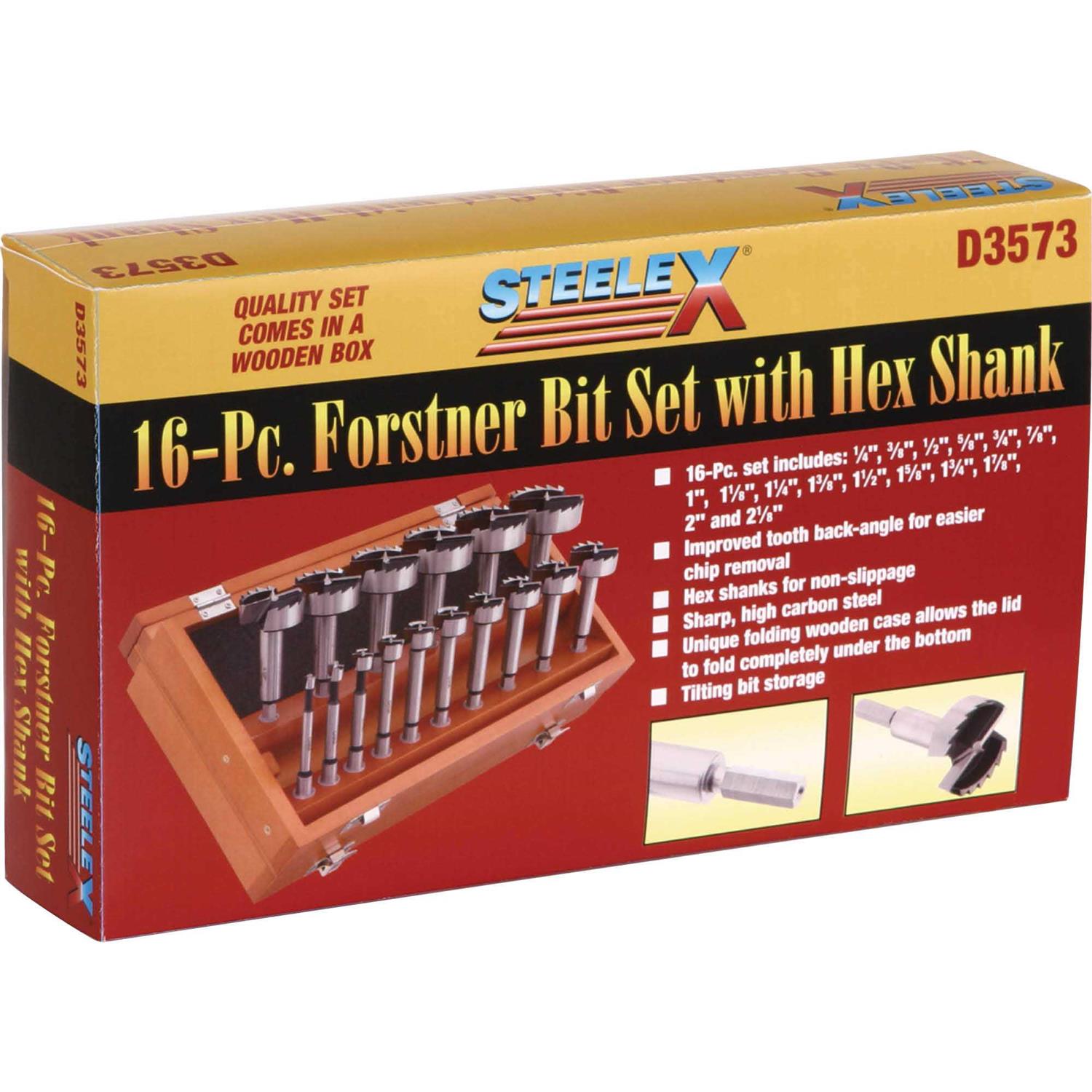 Steelex 16 pc Forstner Bit Set Hex Shank D3573 - Shop Hardware Tools Online Store