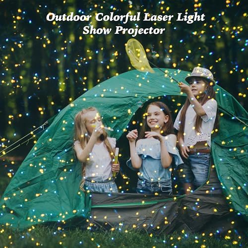 AIRIVO Outdoor Laser Lights Projector, 5 Color Motion Firefly Lights Star Show Projection Light