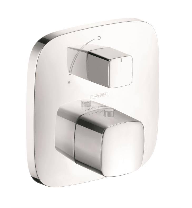 Hansgrohe 15775401 Puravida Thermostatic Trim with Volume Control - White/Chrome