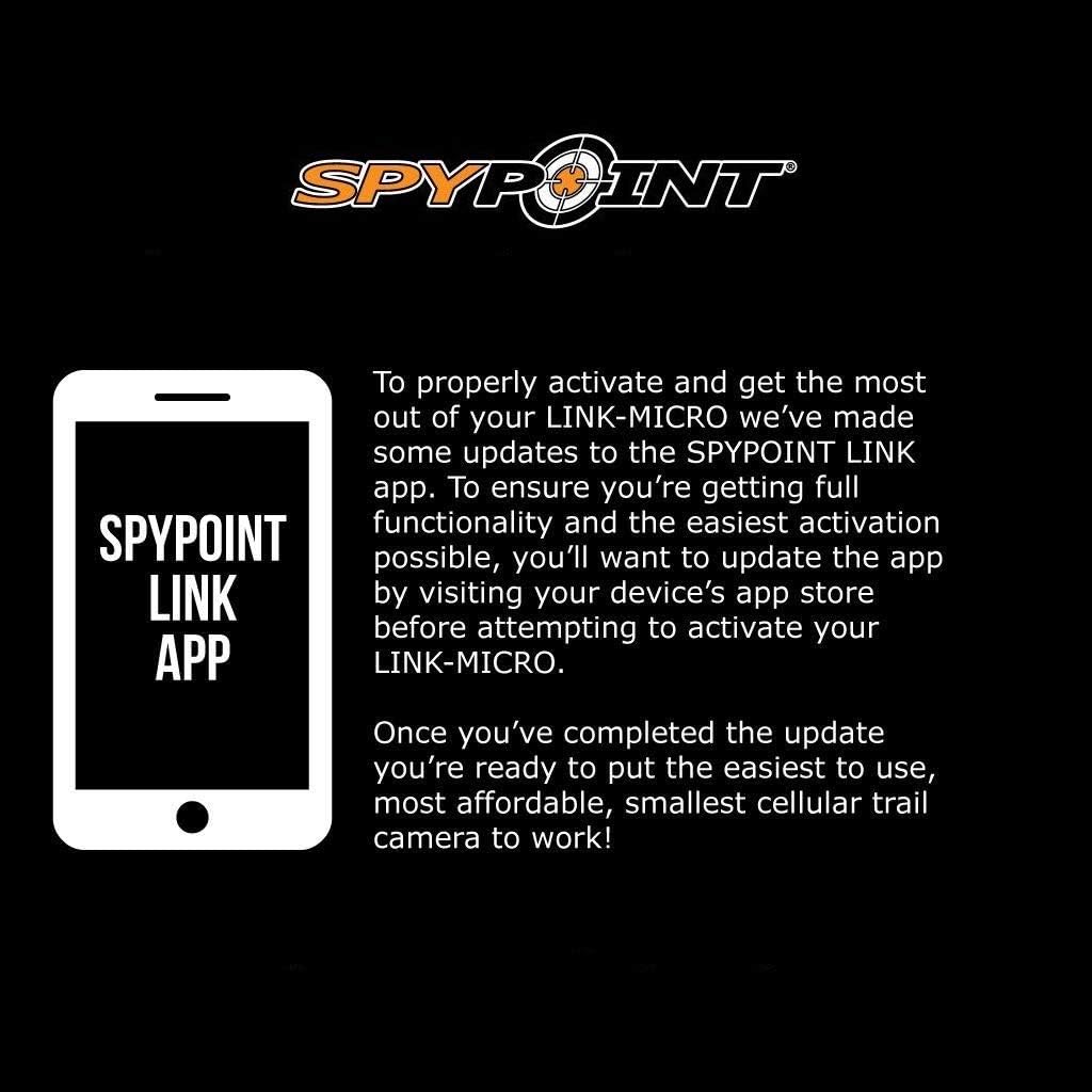 SPYPOINT LINK MICRO with 16GB MicroSD (Smallest on The Market!) Wireless/Cell Trail Camera, 4 Power LEDs