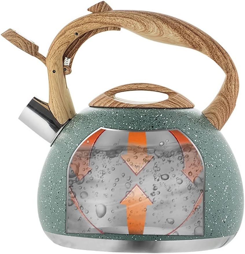 Stainless Steel Whistling Tea Kettle Stovetops Food Grade Teapot With Heat-proof Handle For Gas Induction