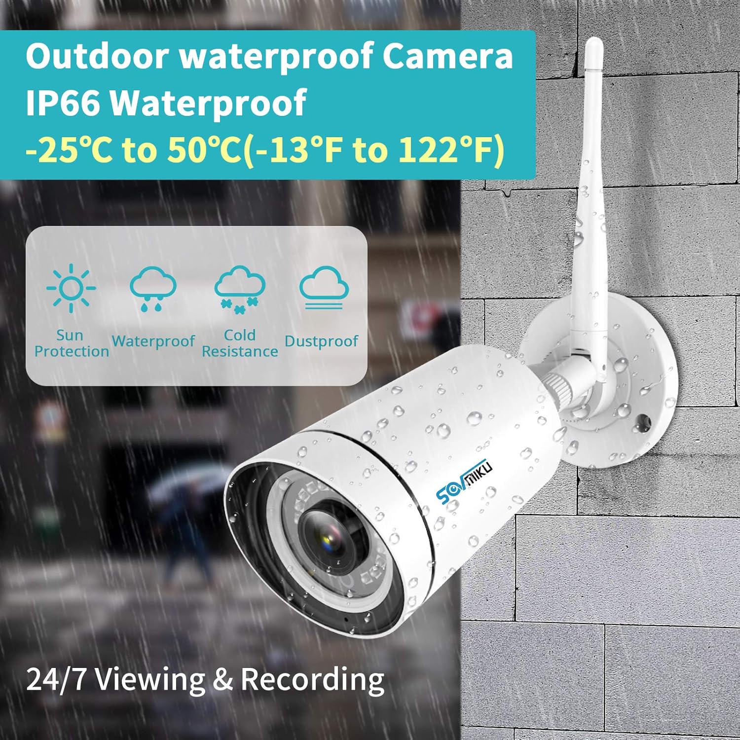 【Facial Recognition,2K】 SOVMIKU WiFi Security Camera System,Without Hard Drive,Two Way Audio,Ultra Long Range,8Channel NVR,Mobile&PC Remote