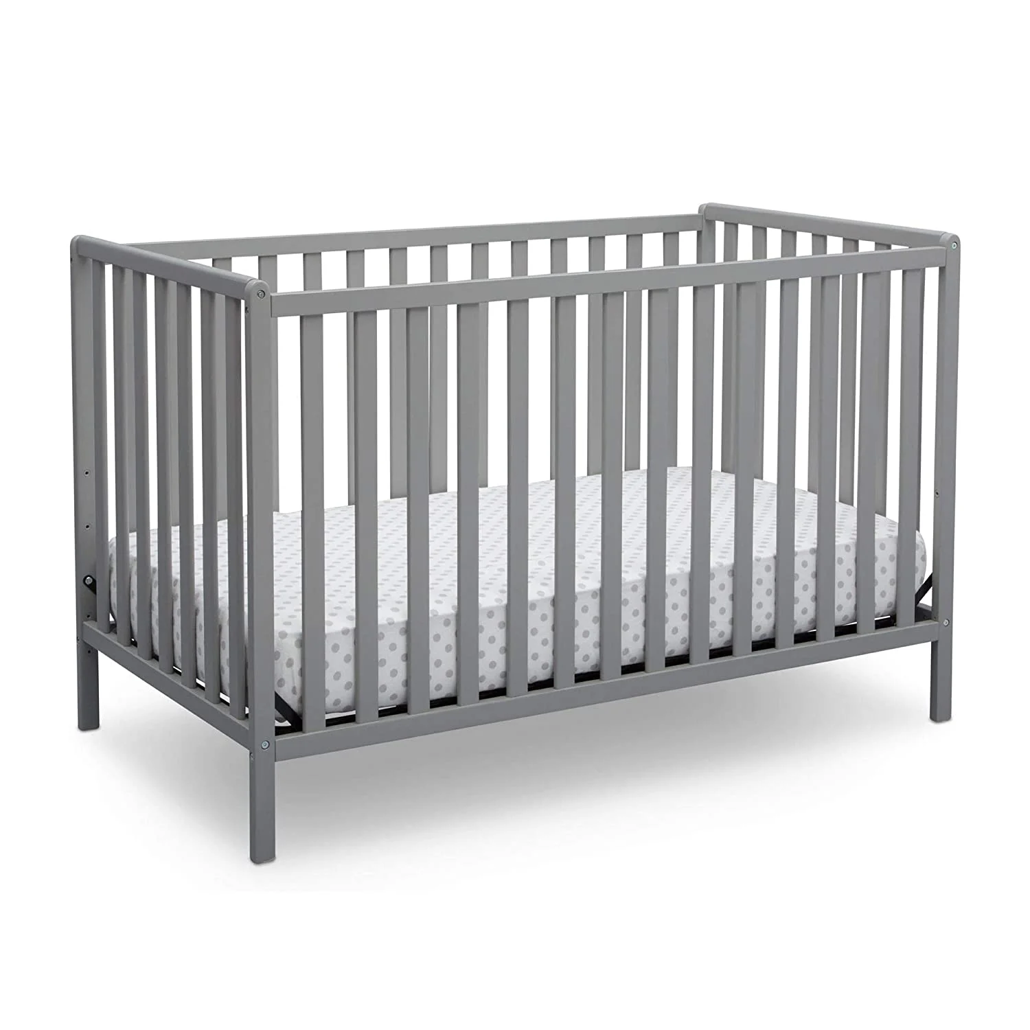 Delta Children Heartland 4-in-1 Convertible Crib - Greenguard Gold Certified, Grey 4-in-1 Crib Grey