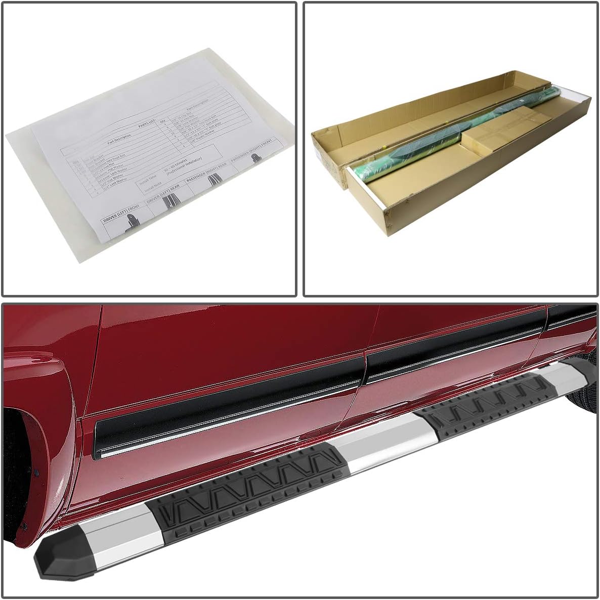 5 Inches Side Step Nerf Bar Running Board Compatible with Dodge Ram 1500-3500 Extended Cab 09-20, Aluminum, Polished Chrome