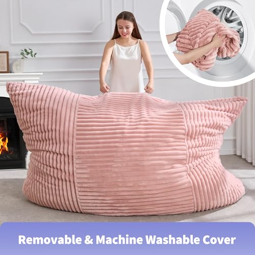 Hobestluk 3 in 1 Bean Bag Chair Giant Bean Bag Chairs Convertible Bean Bag Floor Cushion with Machine Washable Cover