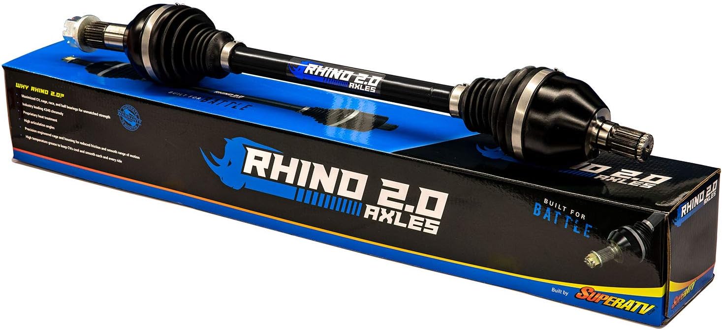 SuperATV Heavy Duty Rhino 2.0 Axle for Can-Am Commander/Commander Max 800/1000 | Stock Length CV Axle- FRONT LEFT | 2X Stronger Than Stock!