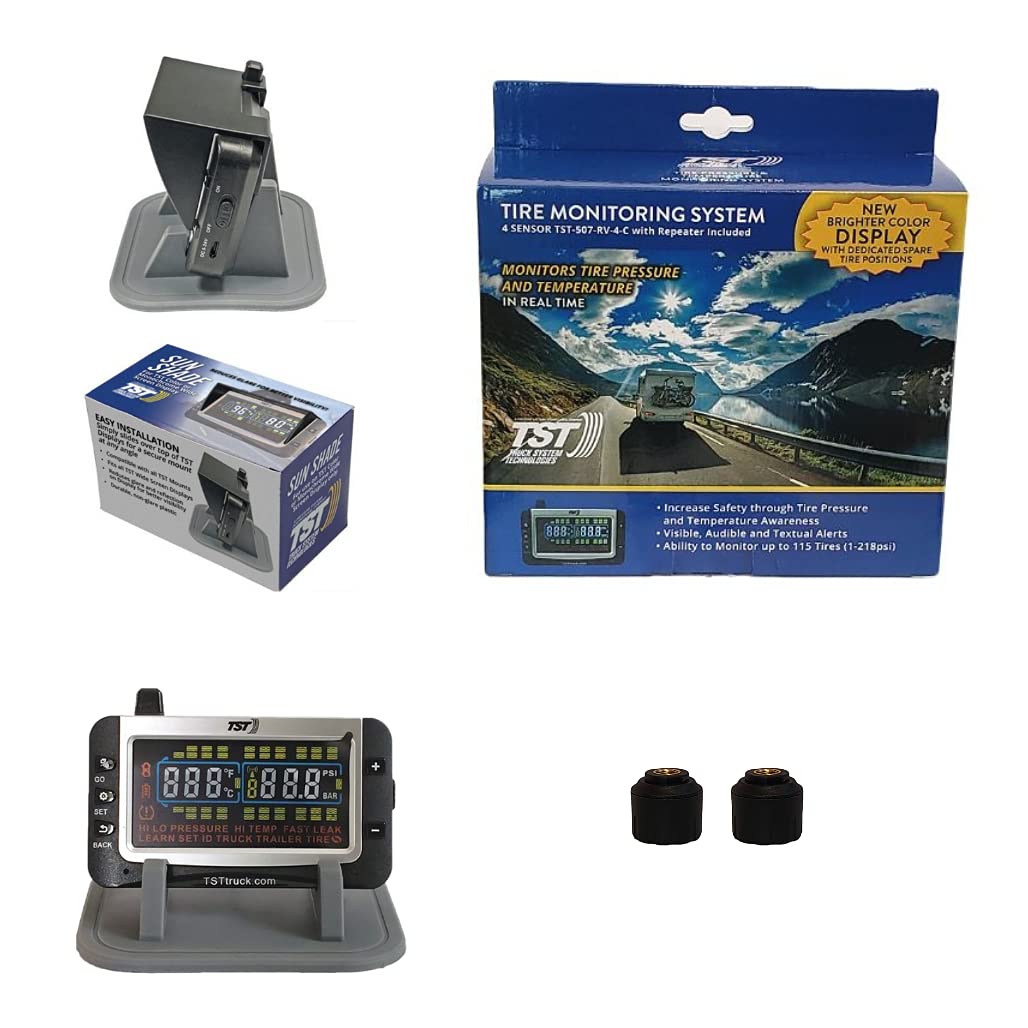 Truck System Technologies - TST 507 RV TPMS with Color Display - Tire Pressure Monitoring System for RVs, Campers & Trailers - Cap Sensor Kit