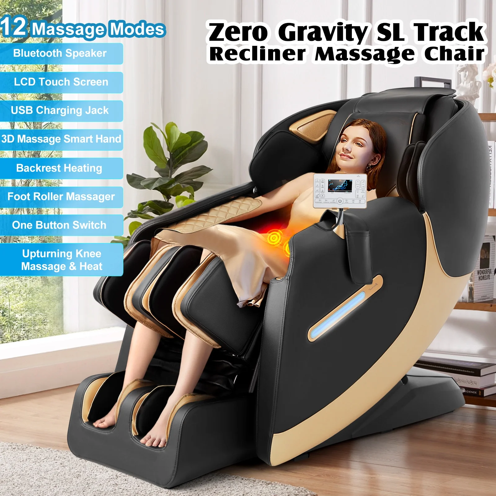 Artist Hand Massage Chair Full Body, SL Track Zero Gravity Massage Chair Recliner with 12 Modes, AI Voice Control, Bluetooth, Body Scan