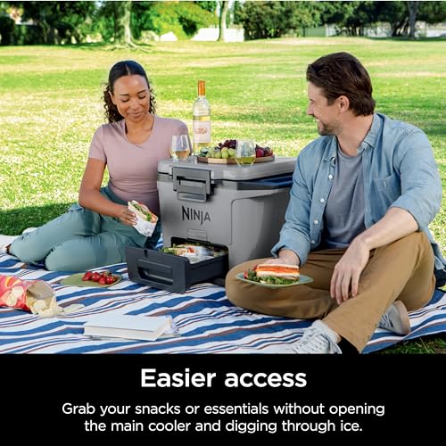 Ninja FB151GY FrostVault 50qt Hard Cooler with Dry Zone, Integrated Fridge-Temp Dry Storage Drawer, Premium Heavy-Duty Insulated Cooler