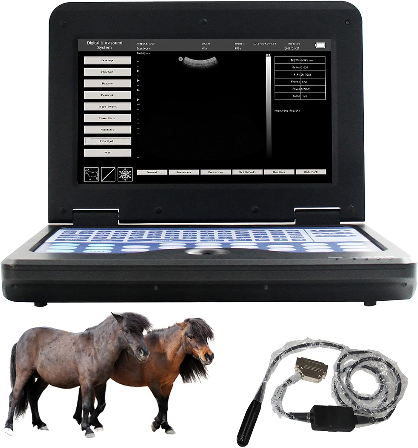 CONTEC USA Veterinary Laptop Machine Ultrasound Scanner Newest Horse/Equine/Cow/Sheep use (Convex & Rectal Linear Probe)
