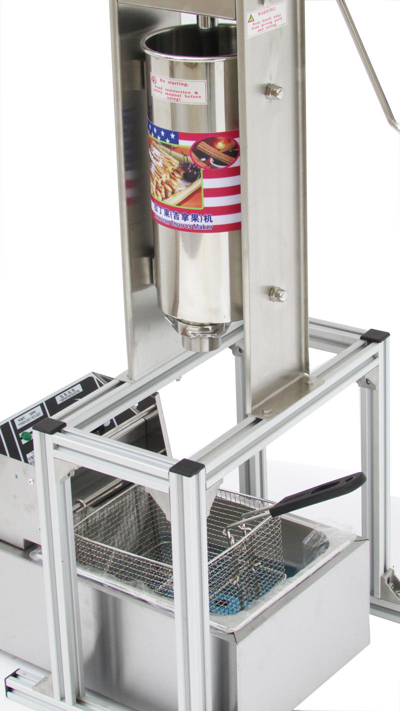 Techtongda 5L Vertical Manual Churrera Churros Spainish Donuts Machine with Deep 6L Fryer