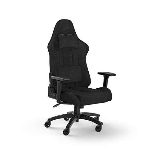 Corsair TC100 Relaxed Gaming Chair - Fabric - Racing-Inspired Design - Lumbar Pillow - Detachable Memory Foam Neck Pillow - Adjustable Seat Height