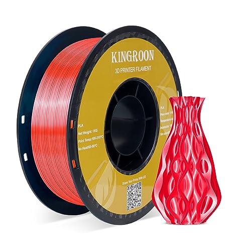 Kingroon Silk PLA Bundle 3D Printer Filament, Dimensional Accuracy +/- 0.03 mm, 10 kg Spool(22lbs)