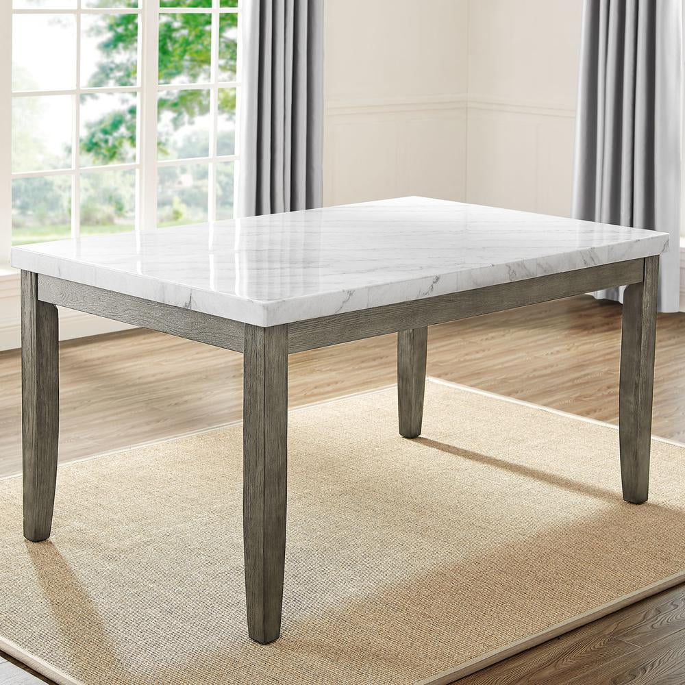 Steve Silver Emily White Marble Top Dining Table
