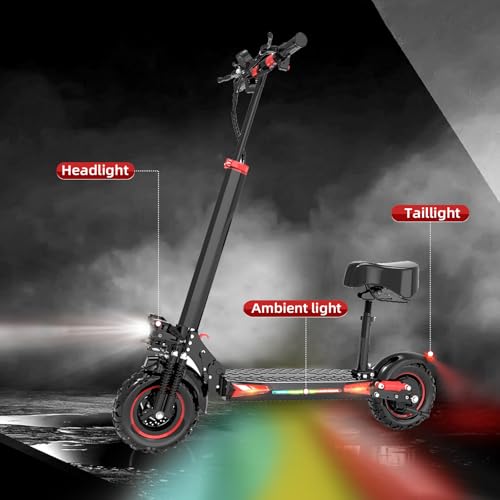 Electric Scooter Adults,11" Off-Road Tires,48V 18/21AH Big Battery,1200W Motor,34 Mph,34/37 Miles Long Range,Dual Braking System
