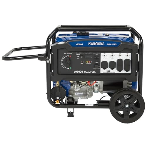 Powerhorse Portable Dual Fuel Generator with Electric Start, 9500 Watts